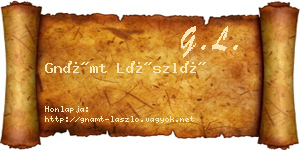 Gnámt László névjegykártya