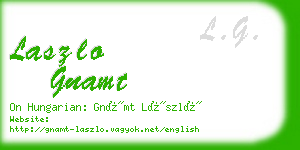 laszlo gnamt business card
